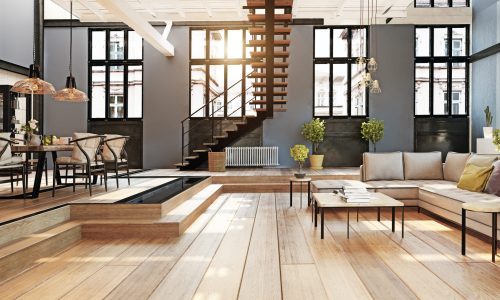 modern home interior. 3d rendering design concept